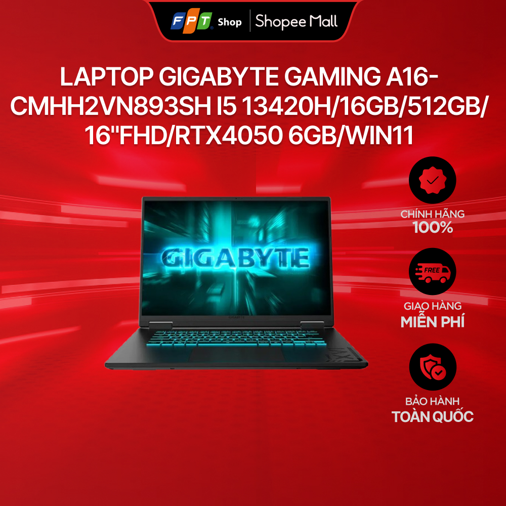 Laptop Gigabyte Gaming A16-CMHH2VN893SH i5 13420H/16GB/512GB/16
