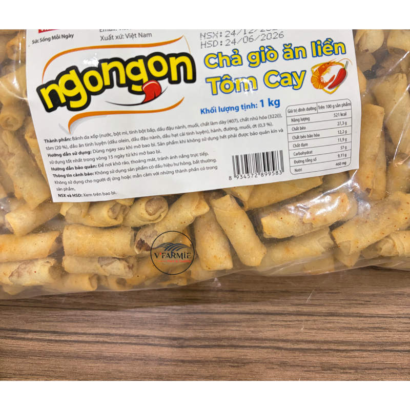 1Kg Chả giò tôm sấy mini ăn liền Vissan (VỊ CAY) - Chả giò ăn liền rời cay Vissan 1kg