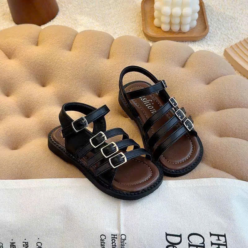 [M093] Dép Sandal Bé Gái, Dép Quai Hậu Cho Bé, Giày Đế Bệt Quai Dán Tiện Lợi Da Mềm Đi Chơi Đi Học TH Kids