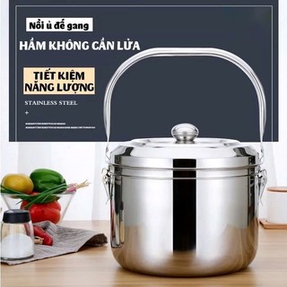 (Xả Kho) Nồi Ủ Nhiệt 7 Lít, 9 Lít Chân Không Đế Gang Hầm Xương Tiện Lợi Dùng Cho Nhiều Loại Bếp