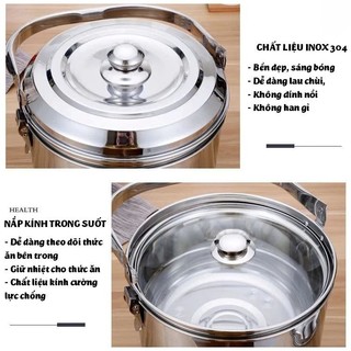 (Xả Kho) Nồi Ủ Nhiệt 7 Lít, 9 Lít Chân Không Đế Gang Hầm Xương Tiện Lợi Dùng Cho Nhiều Loại Bếp