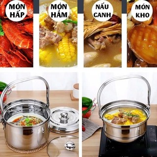 (Xả Kho) Nồi Ủ Nhiệt 7 Lít, 9 Lít Chân Không Đế Gang Hầm Xương Tiện Lợi Dùng Cho Nhiều Loại Bếp