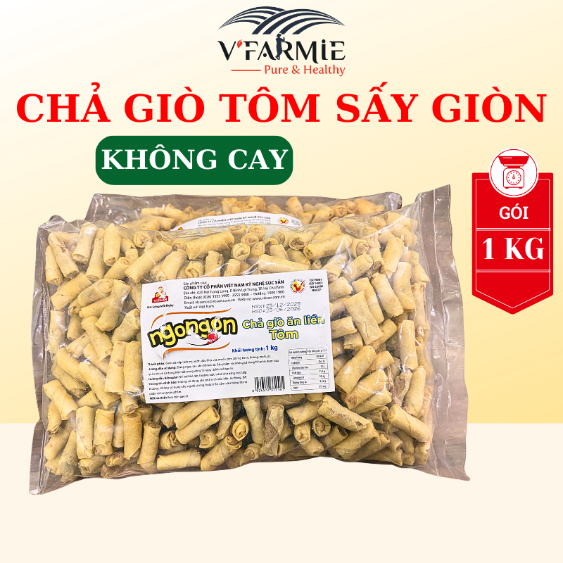 1kg Chả giò tôm sấy mini ăn liền Vissan - Chả giò ăn liền rời 1kg Vissan