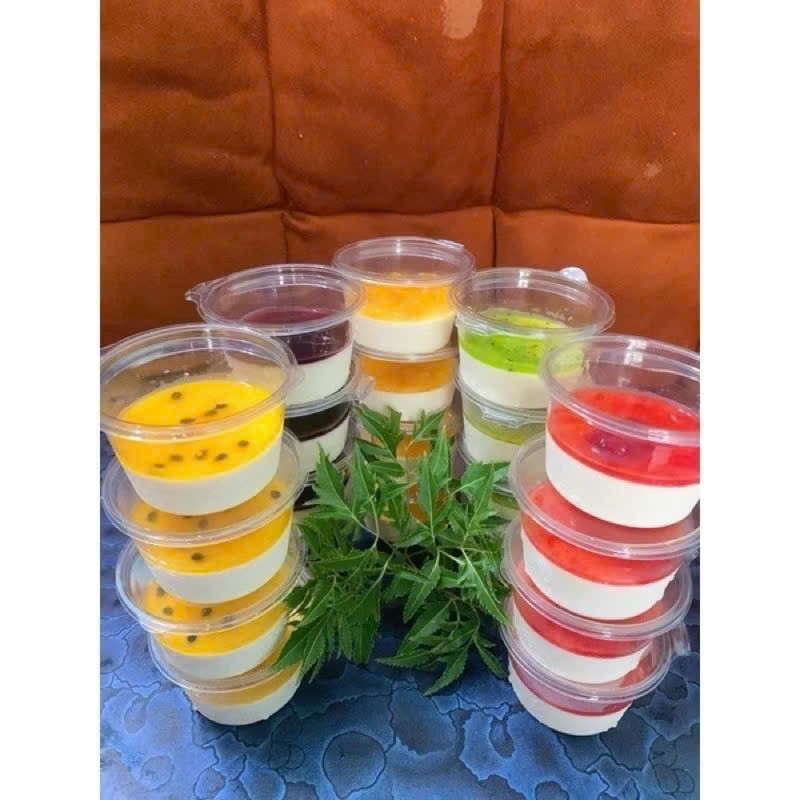 Set 50 Hũ sốt nắp liền - cốc nhựa nắp cài dùng 1 lần đựng nước sốt , nước chấm loại nhỏ 60ml 120ml