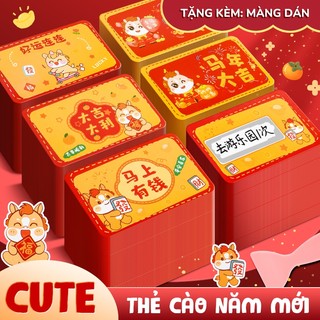 Set 40 thẻ cào tết may mắn - Quà tặng tết ý nghĩa, dùng cho hoạt động tự làm và trang trí tết trong lớp h