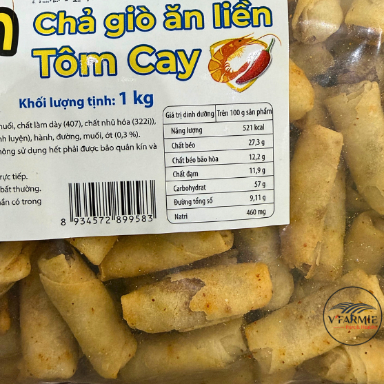 1Kg Chả giò tôm sấy mini ăn liền Vissan (VỊ CAY) - Chả giò ăn liền rời cay Vissan 1kg