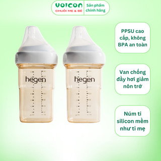 Bình sữa Hegen PPSU dung tích 60ml 150ml 240ml 330ml – núm ti mềm, chống đầy hơi, an toàn cho bé