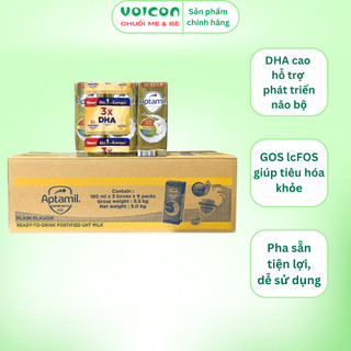 THÙNG Sữa pha sẵn Aptamil Super Gold Kid 180ml – DHA cao, hỗ trợ não bộ,tiêu hóa,miễn dịch