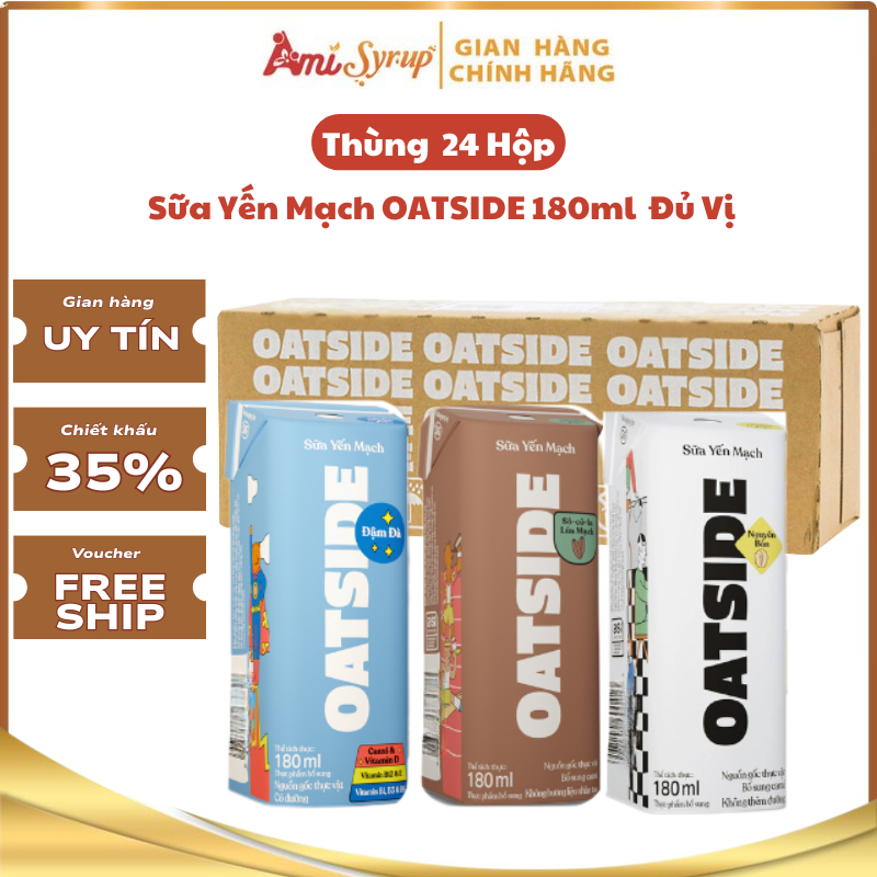 [Thùng mini] Sữa yến mạch OATSIDE 180ml Oat Milk mini hương vị thơm ngon, dinh dưỡng