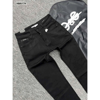 quần bò nam Dk boutique màu đen trơn hoạ tiết điểm nhấn túi sau đẹp chất vải dầy mềm co dãn nhẹ giữ phom bền màu