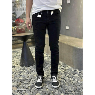 quần bò nam Dk boutique màu đen trơn hoạ tiết điểm nhấn túi sau đẹp chất vải dầy mềm co dãn nhẹ giữ phom bền màu