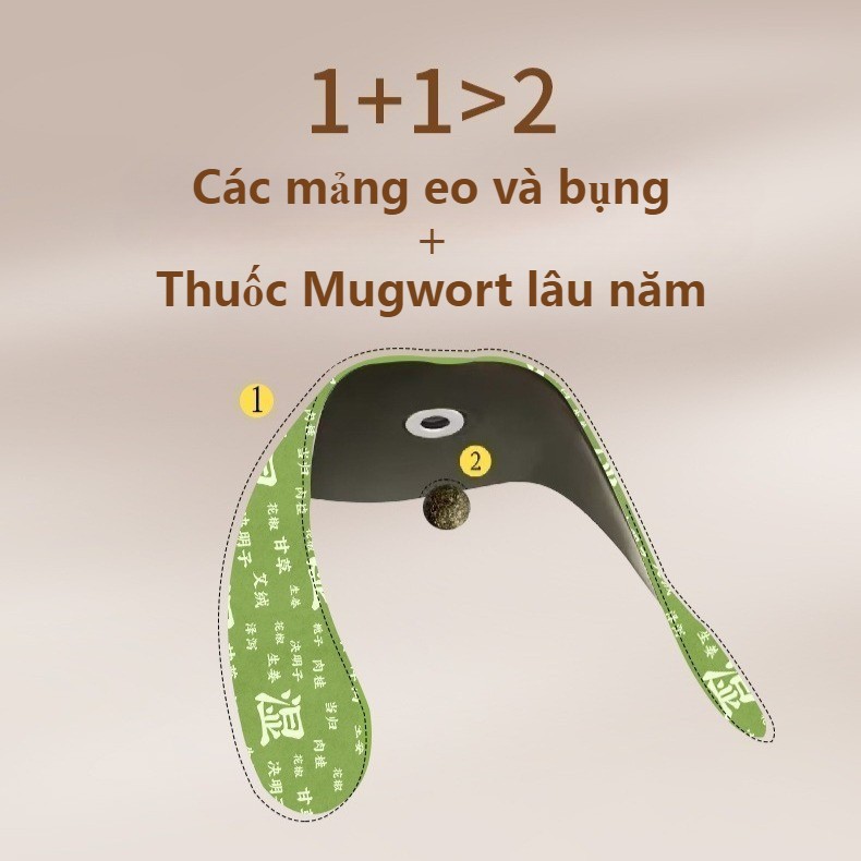 Miếng Dán Giảm Béo Thảo Dược Mugwort (Ngải Cứu) - Hỗ Trợ Đốt Cháy Mỡ Bụng An Toàn & Dịu Nhẹ