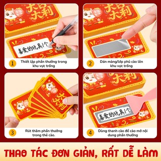 Thẻ cào năm ngựa - Bộ 120 tấm chất lượng cao, ý tưởng hoàn hảo cho việc ghi lại các lời chúc ý nghĩa trong dịp năm mới