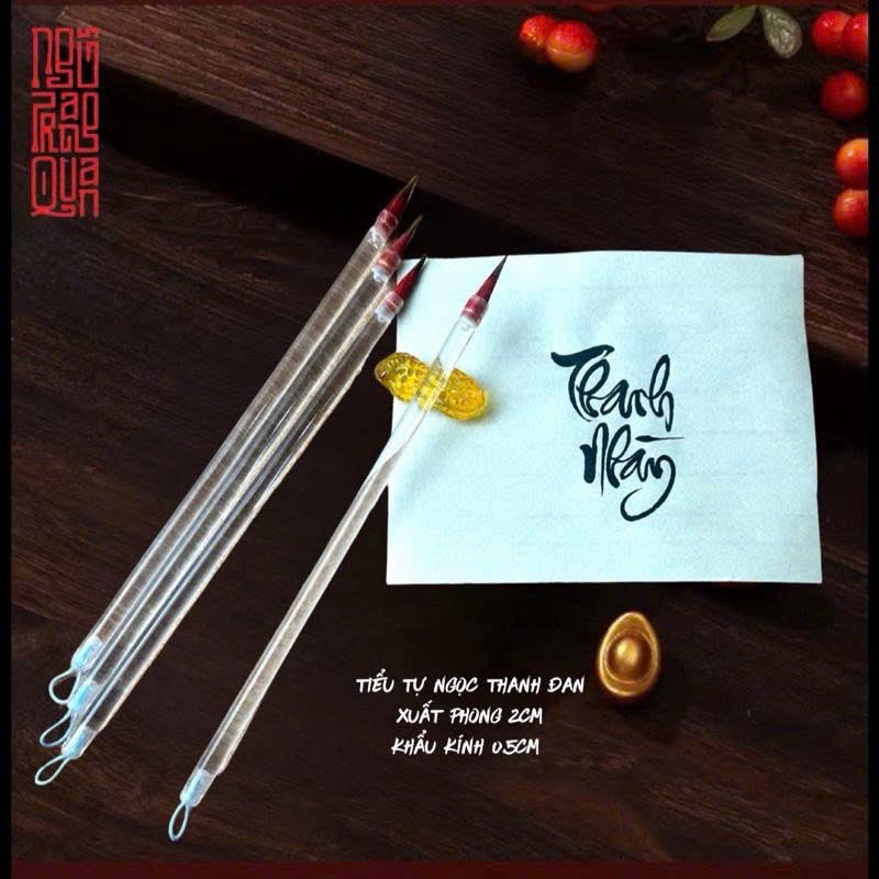 Bút lông tiểu tự tử hào Ngọc Thanh Đan lông bút dài 2cm, khẩu kính 0,5cm