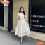 Đầm thiết kế BEMINE cổ sen đính cúc dáng chữ A thêu hoa phù hợp đi làm, đi chơi-B197