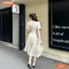 Đầm thiết kế BEMINE cổ sen đính cúc dáng chữ A thêu hoa phù hợp đi làm, đi chơi-B197