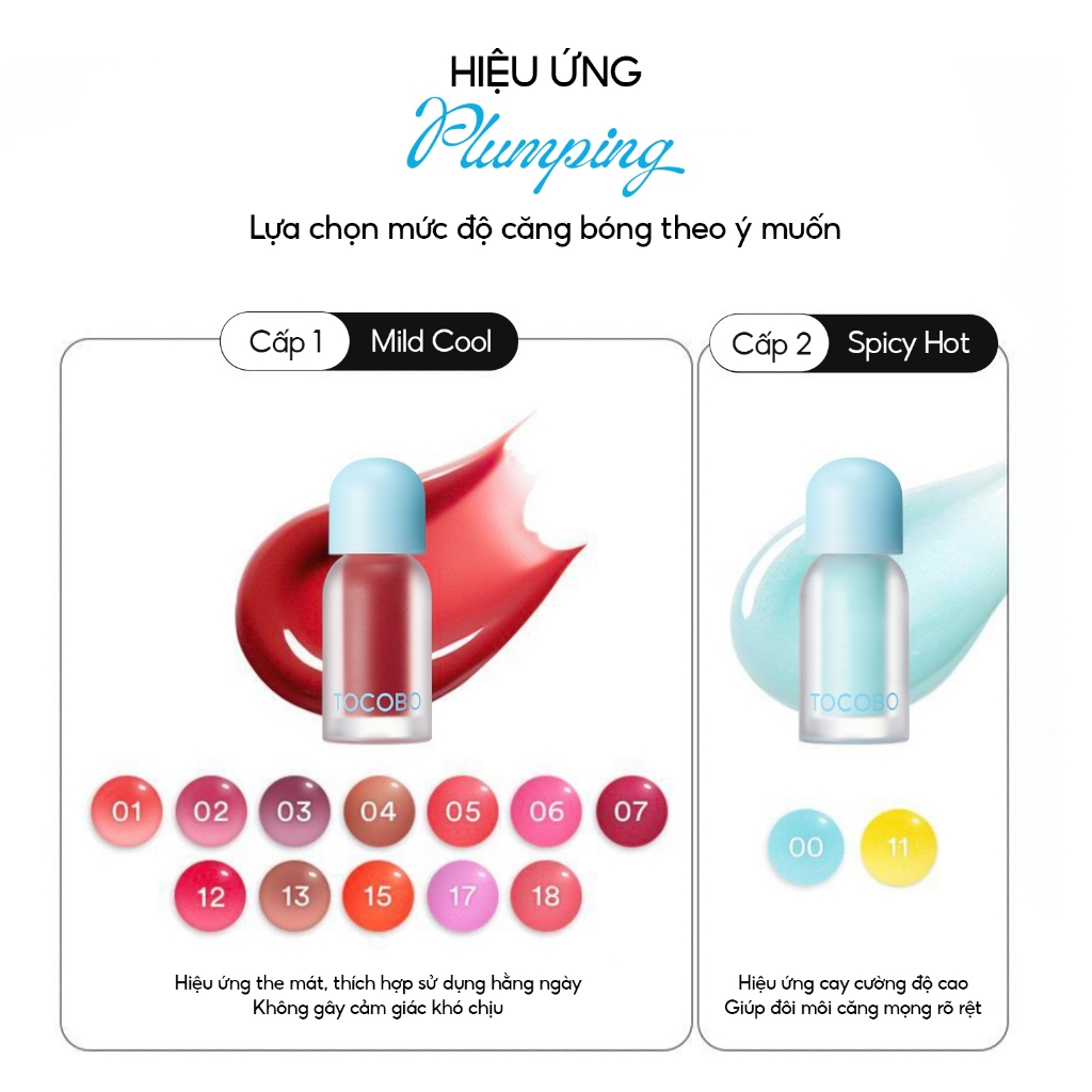 Son dưỡng môi có màu thuần chay Tocobo Juicy Berry Plumping Lip Oil 4g (14 màu)