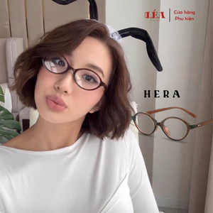 Kính mắt Oval chuyên lắp cận HERA Khánh Huyền - LÉAGLASSES nhựa dẻo TR90 cao cấp