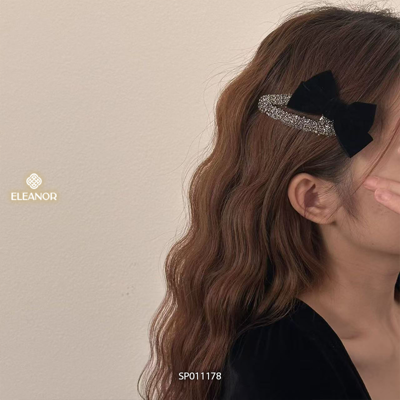 Kẹp tóc nữ Eleanor Accessories đính đá gắn nơ phụ kiện tóc kẹp tóc mái 11178
