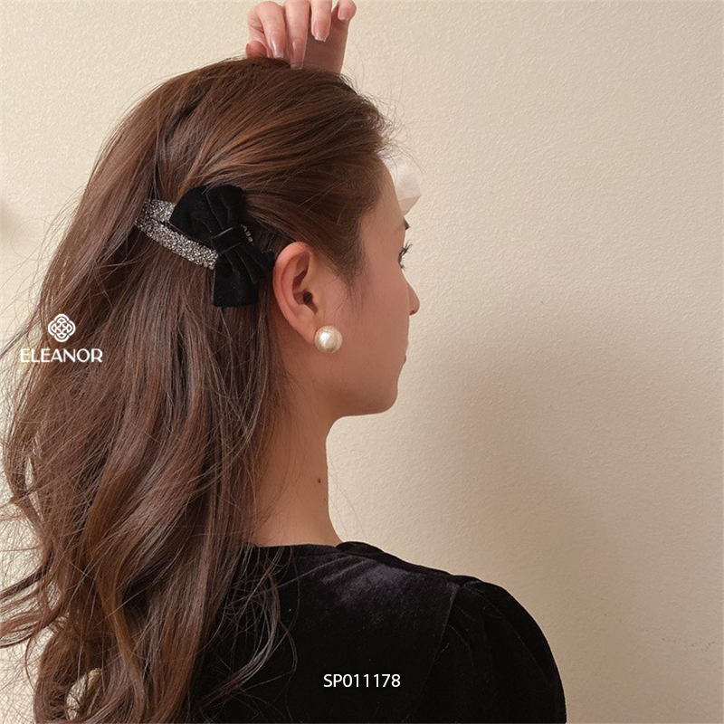 Kẹp tóc nữ Eleanor Accessories đính đá gắn nơ phụ kiện tóc kẹp tóc mái 11178