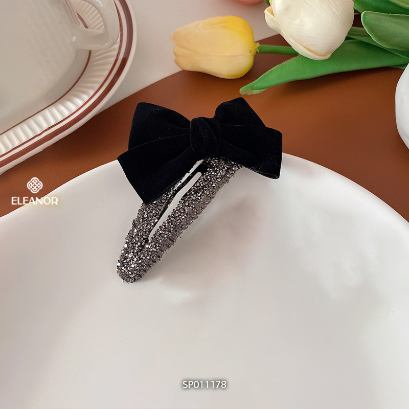 Kẹp tóc nữ Eleanor Accessories đính đá gắn nơ phụ kiện tóc kẹp tóc mái 11178