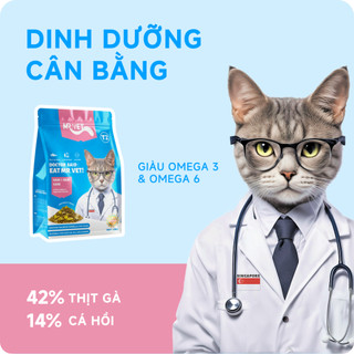 Thức Ăn Cho Mèo MRVET T2 Combo 4 Gói 1KG Tăng Cường Omega 3 Chăm Da Dưỡng Lông Cho Mèo Mọi Lứa Tuổi