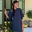 Áo dài nhung chéo YÊN LAM cổ tròn đan tay lỡ phối cúc cách điệu kèm quần nhung AD246