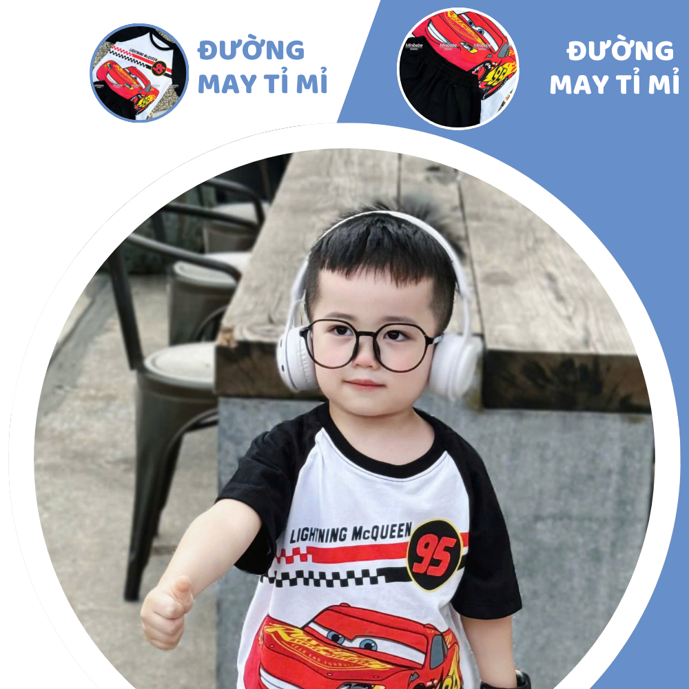 [À ƠI SHOP] R09- bộ cộc ô tô đua đen trắng mc queen- a117.1743