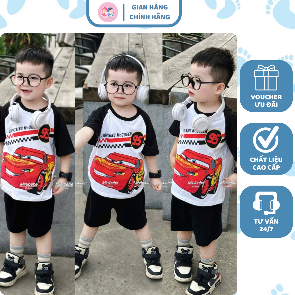 [À ƠI SHOP] R09- bộ cộc ô tô đua đen trắng mc queen- a117.1743