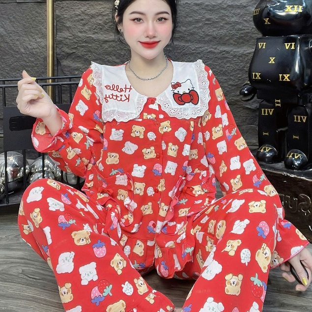 Đồ bộ nữ, đồ ngủ nữ dễ thương, đồ xinh đũi tiểu thư cao cấp nhiều họa tiết hellokitty hottrend [340]
