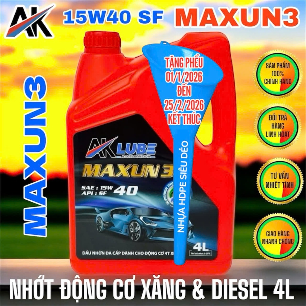DẦU NHỚT AK LUBE MAXUN 3 SAE 15W40 – 4L