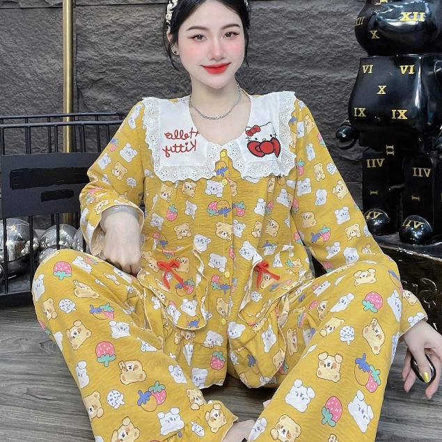 Đồ bộ nữ, đồ ngủ nữ dễ thương, đồ xinh đũi tiểu thư cao cấp nhiều họa tiết hellokitty hottrend [340]