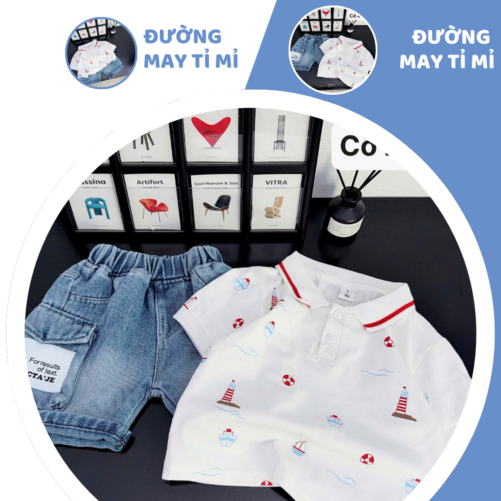 [À ƠI SHOP] R34- bộ polo viền đỏ thuyền phao- a116.838