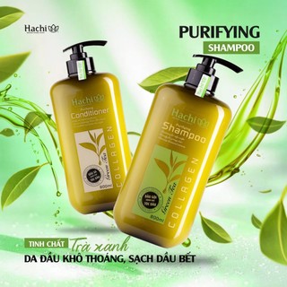 Dầu gội đầu cặp trà xanh hachi dành cho tóc dầu khắc phục tình trạng dư thừa dầu chiết xuất tự nhiên