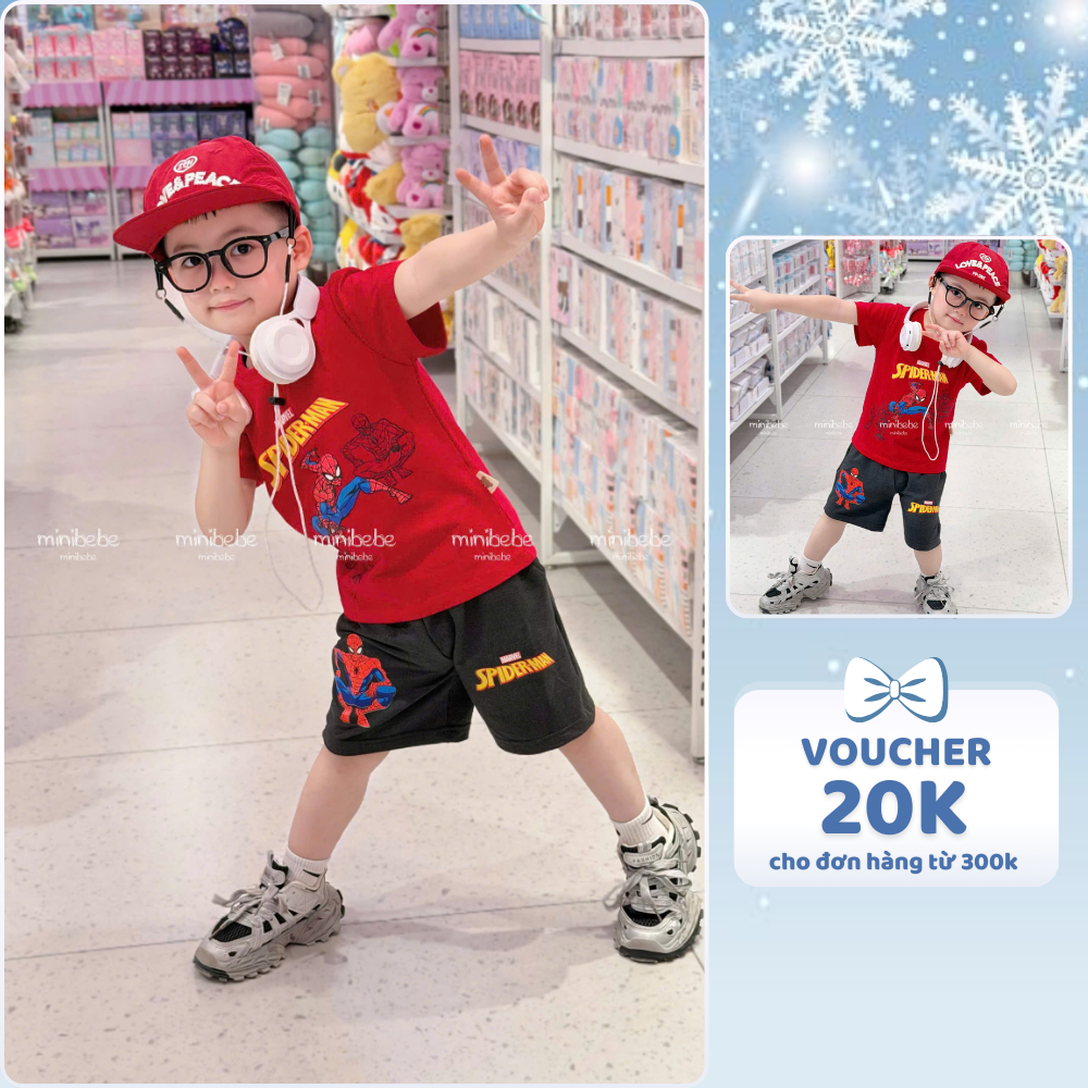 [À ƠI SHOP] R08- bộ cộc nhện đỏ chữ spiderman vàng- a117.1742