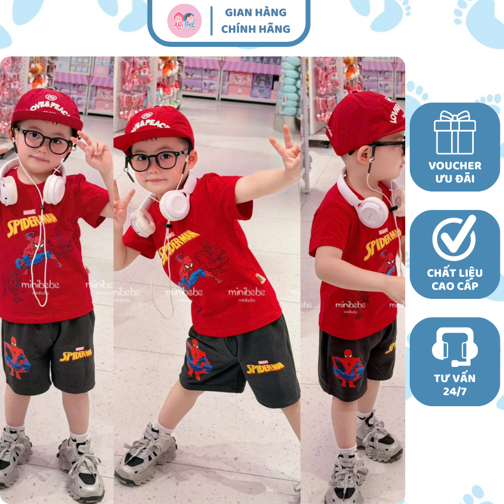 [À ƠI SHOP] R08- bộ cộc nhện đỏ chữ spiderman vàng- a117.1742