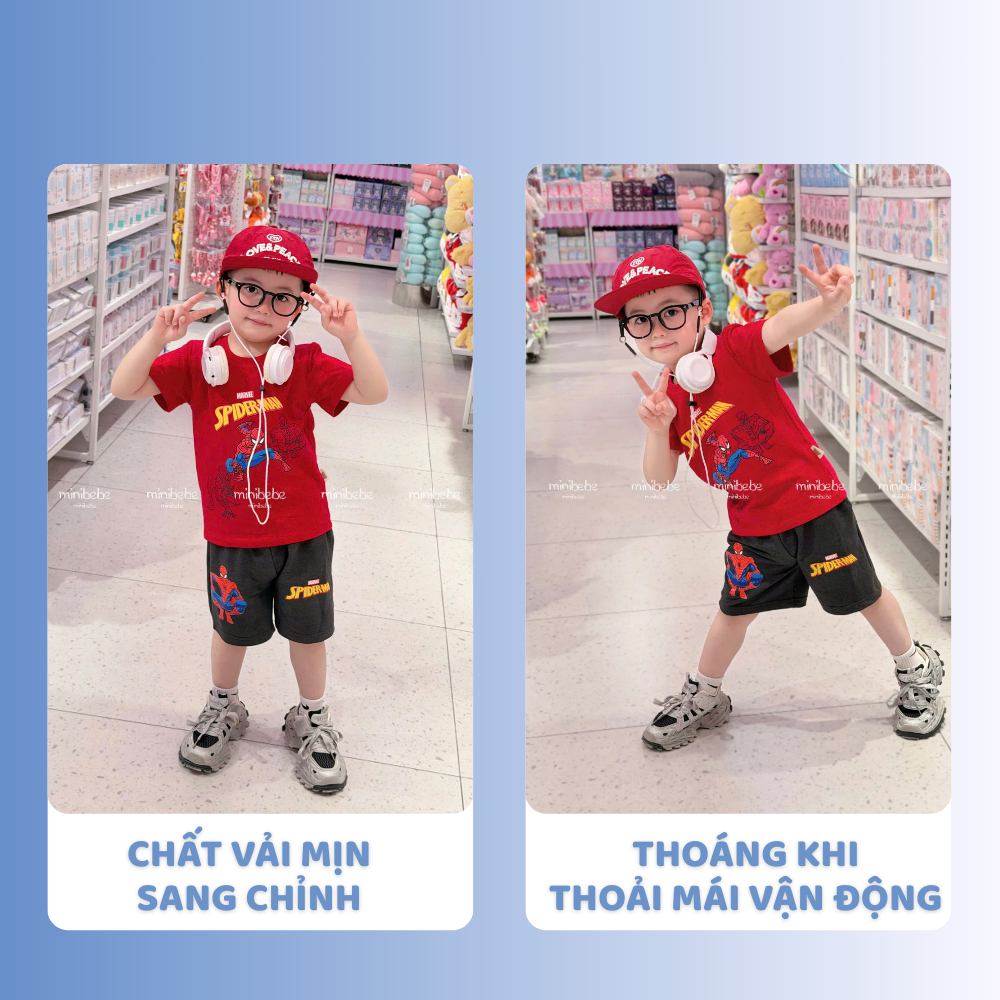 [À ƠI SHOP] R08- bộ cộc nhện đỏ chữ spiderman vàng- a117.1742