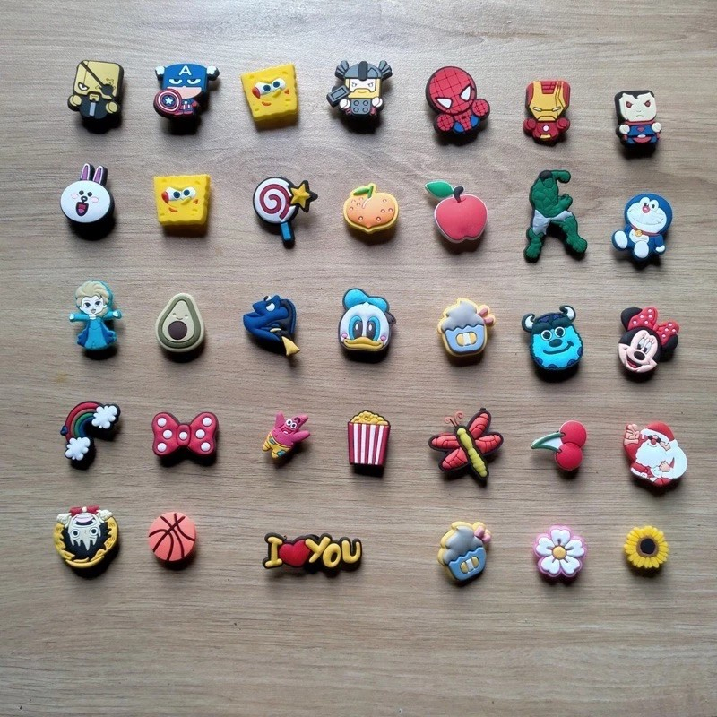Sticker có nút gắn dép đủ loại để trang trí dép lỗ, dép cross cho bé trai bé gái siêu xinh