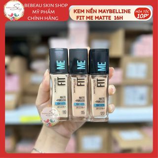 Kem Nền Kiềm Dầu Maybelline Fit Me Matte Poreless Foundation Che Phủ Tốt Lâu Trôi 30ml - Bebeau