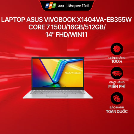 Laptop Asus Vivobook X1404VA-EB355W Core 7 150U/16GB/512GB/14" FHD/Win11