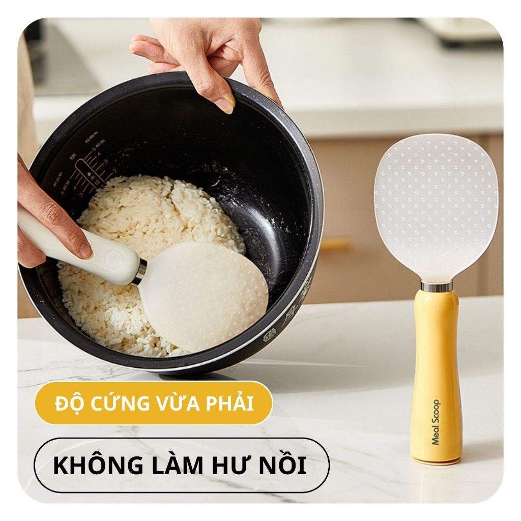 Vá Bới Cơm Chống Dính Thông Minh Famistar / Muỗng Múc Cơm / Thìa Xới Cơm Chống Dính  – Từ Tính & Đế Hít