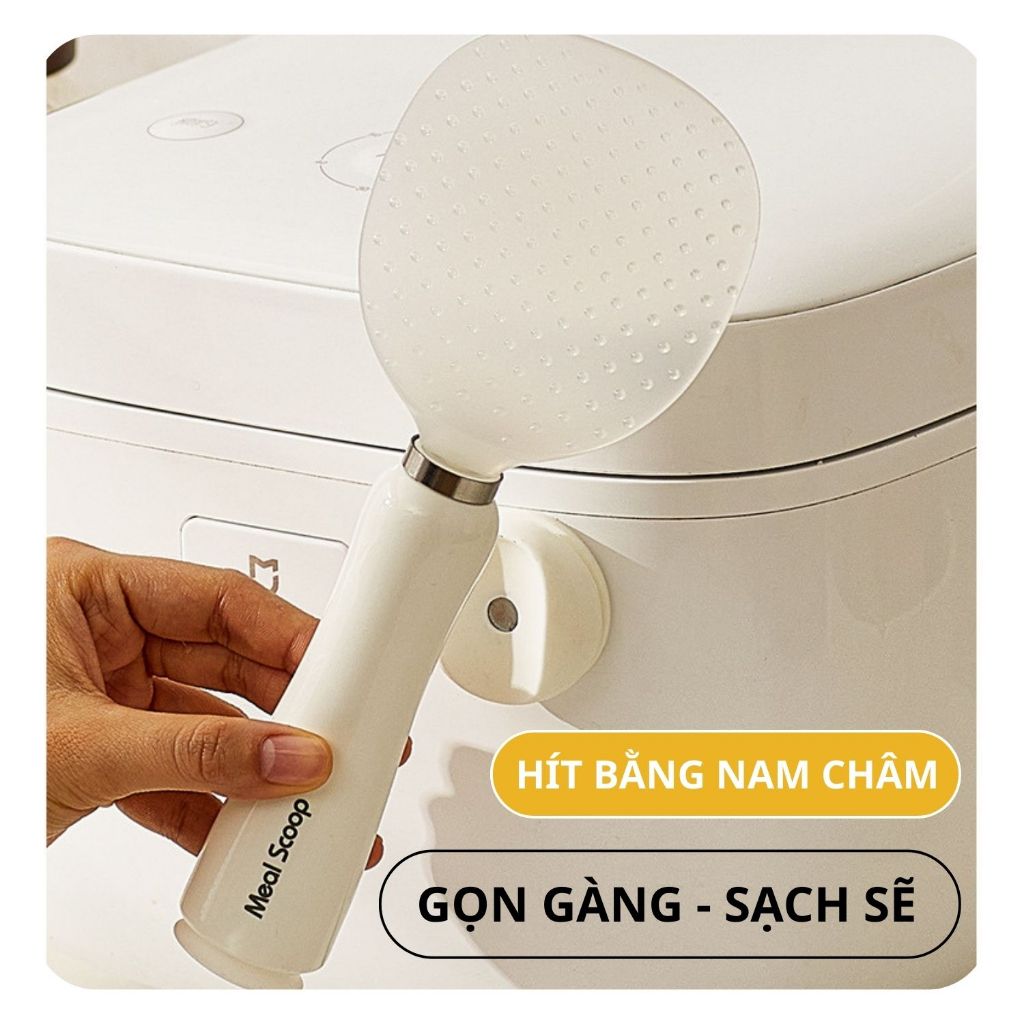 Vá Bới Cơm Chống Dính Thông Minh Famistar / Muỗng Múc Cơm / Thìa Xới Cơm Chống Dính  – Từ Tính & Đế Hít