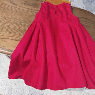 [8-26kg] Váy Đỏ Tết Noel Sát Nách Dáng A Thêu Vòng Hoa Cho Bé Gái