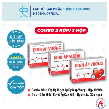 [COMBO 2/3 HỘP] Định Áp Vương - Hỗ Trợ Làm Giảm Lipid Máu, Giãn Mạch, Hỗ Trợ Giảm Huyết Áp Cao (30 Viên)
