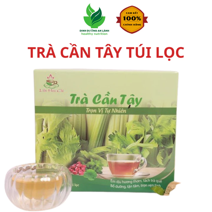 Trà Cần Tây Túi Lọc Nguyên Chất, Trà Thảo Dược Cần Tây Dễ Uống, Thanh Mát, tự Nhiên Hộp 30 Túi Lọc