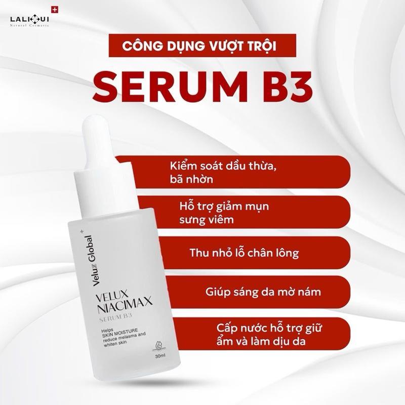 SERUM B3 LALIHUI KIỀM DẦU GIẢM MỤN SÁNG DA MỜ THÂM NÁM,HỖ TRỢ THU NHỎ LỖ CHÂN LÔNG