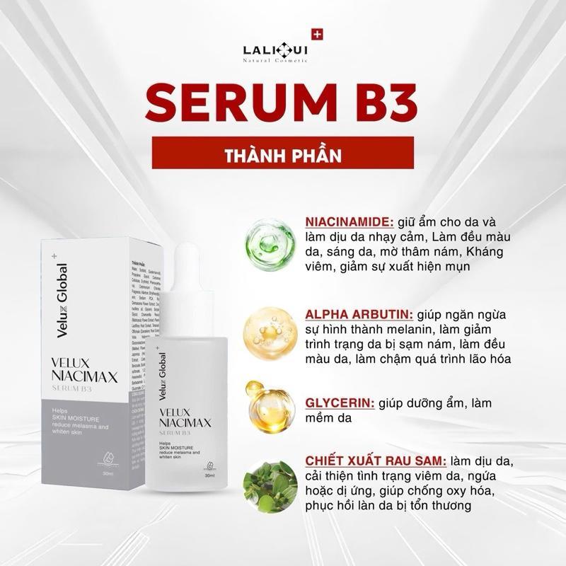 SERUM B3 LALIHUI KIỀM DẦU GIẢM MỤN SÁNG DA MỜ THÂM NÁM,HỖ TRỢ THU NHỎ LỖ CHÂN LÔNG