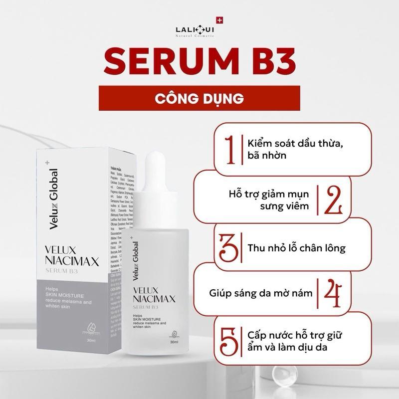 SERUM B3 LALIHUI KIỀM DẦU GIẢM MỤN SÁNG DA MỜ THÂM NÁM,HỖ TRỢ THU NHỎ LỖ CHÂN LÔNG
