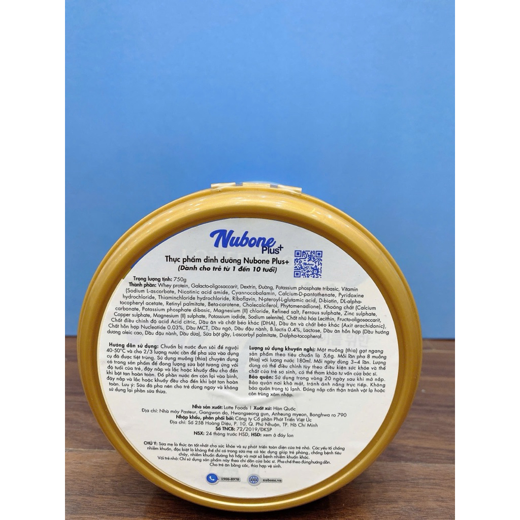 Sữa Nubone Hàn Quốc Plus 1-10 tuổi 750g