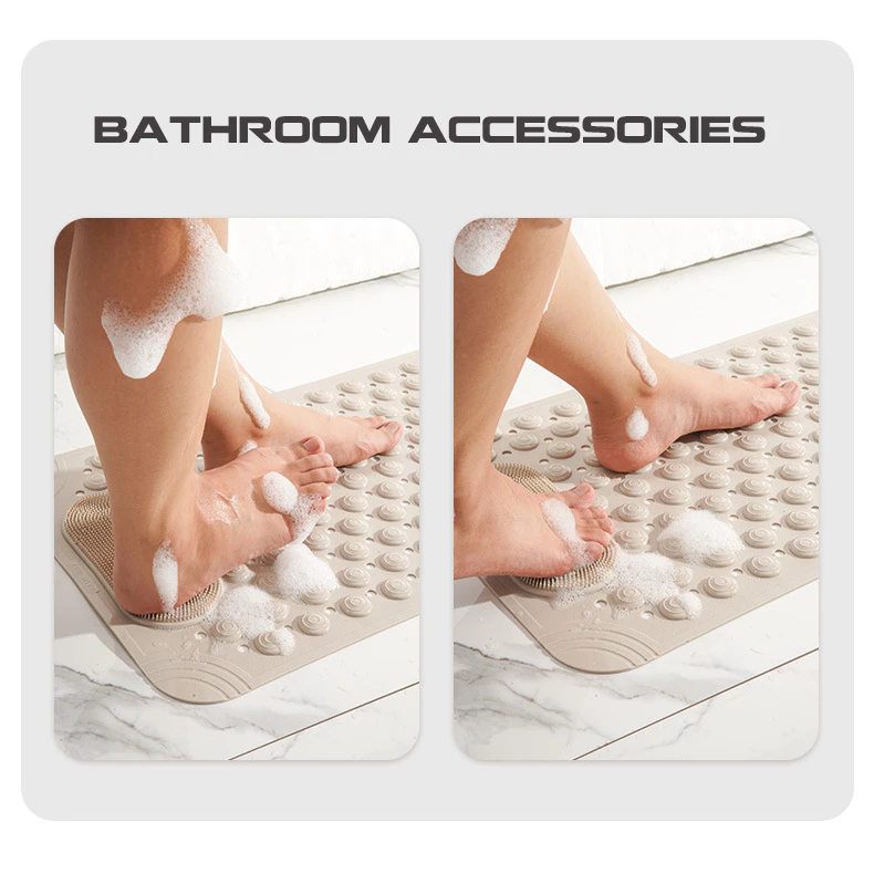 .Thảm Nhà Tắm Chống Trượt Massage Chân Chất Liệu TPE + PVC, Thảm Lót Sàn Có Gai Mát Xa Chà Chân